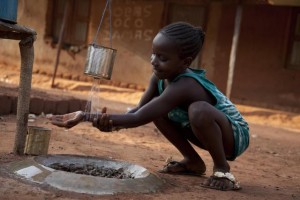 A girl washes her hands at a basic hand-washing station after using the latrine, in a small village located between Gabú and Bafatá Regions. The village has achieved open-defecation-free (ODF) status, indicating that the entire village has committed to building and using latrines and has renounced open-air defecation, thereby also protecting its water supply from contamination by human excreta. Latrines, one for each extended family, as well as hand-washing stations, have been built by residents with UNICEF support. [#2 IN SEQUENCE OF TWO] In November/December 2012 in Guinea-Bissau, a vaccination campaign against measles was held as part of an effort by the Government and the Measles & Rubella Initiative, a multi-partner effort led by the American Red Cross, the United Nations Foundation, the United States Centers for Disease Control and Prevention (CDC), the World Health Organization (WHO) and UNICEF. In Guinea-Bissau, political instability and deep poverty continue to contribute to limiting economic and social development. The country has the seventh-highest under-five mortality rate in the world, despite a decline (from 210 to 161 deaths per 1,000 live births) from 1990 to 2011, and maternal mortality is also high. One-third of the population and half of all rural inhabitants lack access to safe water. More than 80 per cent of the population have no access to sanitation. Cholera continues to be endemic, and HIV prevalence is 5.3 per cent among adults, with women disproportionately affected. Wide economic, gender and other disparities persist. Working with the Government, NGOs and others, UNICEF supports health; nutrition; water, sanitation and hygiene (WASH); education; and child protection interventions, including the Measles & Rubella Initiative. Worldwide, measles remains a leading cause of death among the youngest children: In 2011, some 158,000 people  mainly children under the age of 5  died from the disease. Nevertheless, thanks to the Initiativ