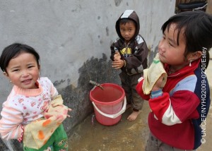 Children wash their face and hands at an outdoor tap at Ban Pho Preschool in Bac Han District in remote Lao Cai Province. The UNICEF-supported school promotes hygiene education and other child-friendly activities in a safe learning environment and includes classes taught in the childrens indigenous language. In March 2009 in Viet Nam, UNICEF is supporting the Ministry of Education and Training (MOET) to provide bilingual education to ethnic minority children in Vietnamese and their indigenous language and to improve adolescent learning, especially among minority ethnic girls. The Norwegian Government and IKEA, the Swedish home-furnishings retailer, are major UNICEF funding partners. Norway has committed US $1.6 million, and IKEA has contributed more than US $1 million for these projects. Although 95 per cent of all eligible children attend primary school, an estimated 20 per cent of the children of the 11 million members of ethnic minorities do not have access to basic education. Additionally, drop-out rates among ethnic minorities are high due to the lack of trained bilingual teachers, limited bilingual texts and curricula and inadequate infrastructure. Adolescent girls are especially at risk because of poverty, cultural biases against gender equity in education and the lack of properly equipped child-friendly schools. UNICEF has worked with MOET since 2007 to research and implement educational models that support bilingual education for indigenous minorities, now benefiting some 5,000 students (including preschoolers) from the Hmong, Jrai and Khmer ethnic groups in the provinces of Lao Cai, Gia Lai and Tra Vinh. The programme to improve adolescent education, adding critical life skills, reaches an estimated 120,000 students and 3,000 out-of-school adolescents, in eight provinces. IKEA is UNICEFs largest corporate funding partner, supporting UNICEF education, child protection and health programmes for children in Asia, Africa and Europe.