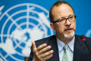 On 21 Feuary 2014, Ted Chaiban, UNICEF's Director of Emergency Programmes, speaks at the press iefing launching UNICEF's Launch of Humanitarian Action for Children 2014 at the Palais des Nations in Geneva, Switzerland. The appeal highlights the daily challenges faced by children in humanitarian crises, the support required to help them survive and thrive, and the results that are possible even in the most difficult circumstances. UNICEF appealed for almost US$2.2 billion to provide life-saving humanitarian assistance in 2014 to 85 million people, including 59 million children, who face conflict, natural disasters and other complex emergencies in 50 countries.