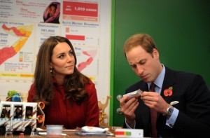 The Duke of Camidge (right) handles a sachet of ready to use therapeutic peanut paste, used to treat children with severe acute malnutrition, whilst the Duchess of Camidge (left) listens to a UNICEF specialist. 2. November 2011, UNICEF Supply Division, Copenhagen The Duke and Duchess of Camidge (William and Catherine) accompanied by the Crown Prince and Crown Princess of Denmark (Frederik and Mary) made a special visit to the UNICEF global supply centre in Copenhagen to help maintain the world’s attention on the humanitarian crisis in East Africa, which has left more than 320,000 children so severely malnourished that they are at imminent risk of death unless they get urgent help. UNICEF’s supply centre includes a warehouse the size of three football pitches where essential supplies for children around the globe are sourced, packed and distributed. These include food, water, special nutritional supplies for the most malnourished children, vaccines, education materials and emergency medical kits. Whilst at the supply centre both couples were iefed on the desperate situation in the region by UNICEF specialists. The royal couples then joined UNICEF warehouse staff on packing line, and helped to pack emergency health kits, ready to be sent to East Africa. Each kit will provide life-saving supplies to over 1000 people. The Duke and Duchess and the Crown Prince and Princess then toured the warehouse, seeing the huge variety of supplies that are sent to emergencies around the world, including ready-to-use therapeutic food for severely malnourished children under five years old and supplementary food to support-families, emergency health kits, vaccines and water supplies including water purification tablets. At the end of their visit the Duke of Camidge said “An incredible amount is being done. UNICEF is leading the way and doing a fantastic job, but sadly there’s lots more still to do, and that’s why we’re here today” To donate to UNICEF East Africa Appeal please visit www.eastafricacrisis.org