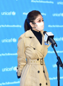 聯合國兒童基金香港委員會主席陳晴女士為嘉許禮致辭 ©UNICEF HK/2021